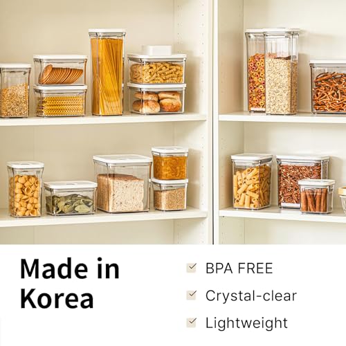 VAKUEN Premium Airtight Food Storage Containers, Square-S 3PC-SET, Smart One-Click Seal Lid, No Hinges, 100% Leak Proof, BPA-FREE, Dishwasher, Freezer & Microwave Safe - Image 3