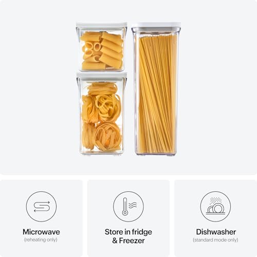 VAKUEN Premium Airtight Food Storage Containers, Square-S 3PC-SET, Smart One-Click Seal Lid, No Hinges, 100% Leak Proof, BPA-FREE, Dishwasher, Freezer & Microwave Safe - Image 4