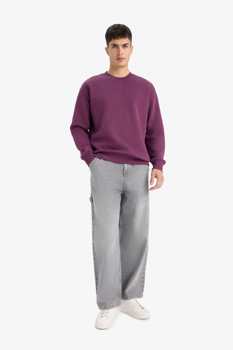 DeFacto Relax Fit Crew Neck Thick Fabric Sweatshirt - Image 2