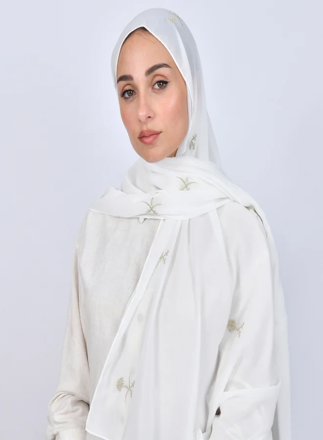 عبايات حوراء طرحة بيضاء