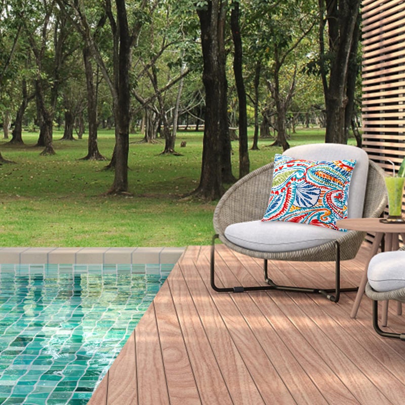 JMGBird Outdoor Throw Pillows Set of 2 - Durable Patio Pillows with Inserts, 18x18 Inch Square Decorative Pillows for Patio Furniture - Image 2
