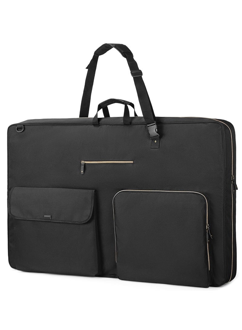 Damero Damero Art Portfolio Case 24 x 36, A2 Artist Portfolio Bag Poster Board Storage with Shoulder Strap, Artwork Carrying Tote Bag for 4k 8k Sketching and Drawing Painting Supply, Black  - Image 1