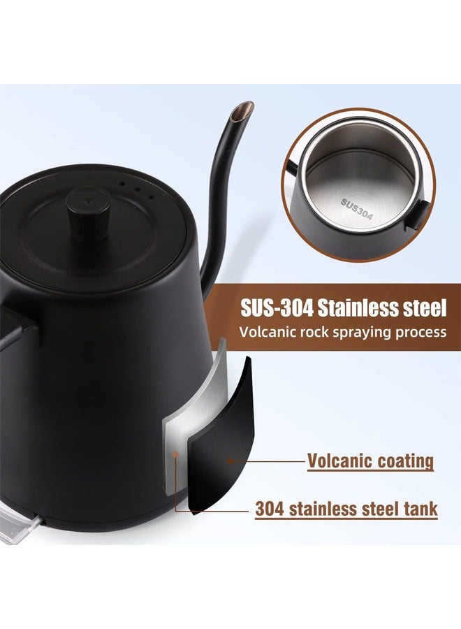 Hihonor Gooseneck Electric Kettle Temperature Control 0.8 L, 4 Modes Pour Over Coffee and Tea Kettle Wood Handle, 1000w Eletcric Water Kettle With Temperature Control,304 Stainless Steel, Constant Temperature - Image 5