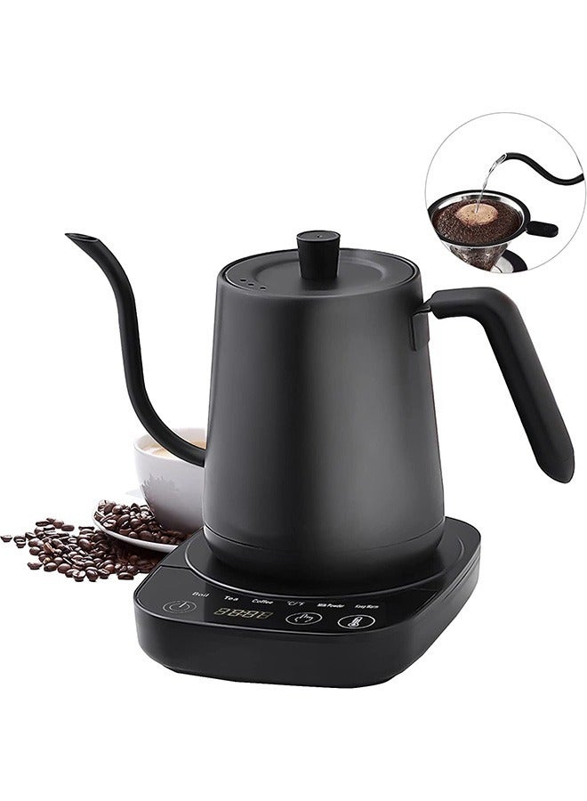 Hihonor Gooseneck Electric Kettle Temperature Control 0.8 L, 4 Modes Pour Over Coffee and Tea Kettle Wood Handle, 1000w Eletcric Water Kettle With Temperature Control,304 Stainless Steel, Constant Temperature - Image 1