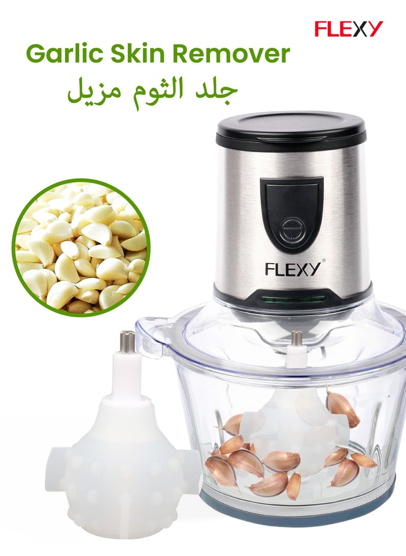 فليكسي - محضر طعام فليكسي مفرمة كهربائية وخلاط للحوم والخضروات مع مقشرة الثوم - Image 1
