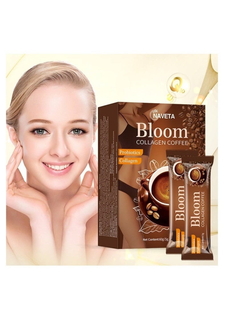 NAVETA Bloom Collagen Coffee 100% Organic and Glutathione, Diet Coffee Slimming Coffee Gluta Collagen Detox Premium with Collagen Coffee (5g*12bags)  - Image 3