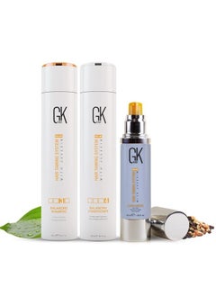 Global Keratin Balancing Shampoo and Conditioner Sets (10.1 Fl Oz/300ml) with Leave In Cashmere Smoothing and Styling Cream (1.69 Fl Oz/50ml) For Dry Damaged Frizzy Oily & Color Treated Hair