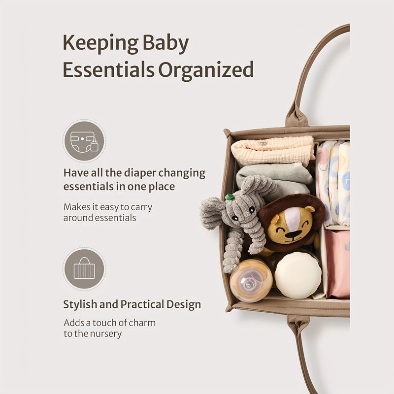 Brown Diaper Caddy Organizer Stylish Nursery Storage Basket For Diaper Station Baby Shower Gift Registry Essential - Image 5