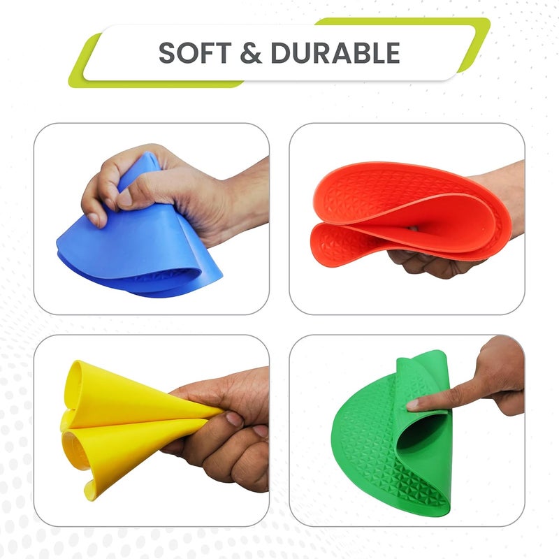 GISCO Spot Markers 9.5 Inch Non Slip Rubber Agility Markers Flat Field Cones Floor Dots for Soccer Basketball Sports Speed Agility Training and Drills | Assorted Colours - Set of 10 - Image 5