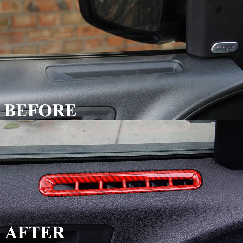 crosselec Door A/c Vent Panel Air Red Carbon Fiber Accessories for Dodge Charger 2011+ - Image 5