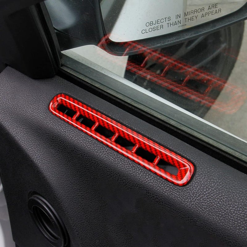 crosselec Door A/c Vent Panel Air Red Carbon Fiber Accessories for Dodge Charger 2011+ - Image 3