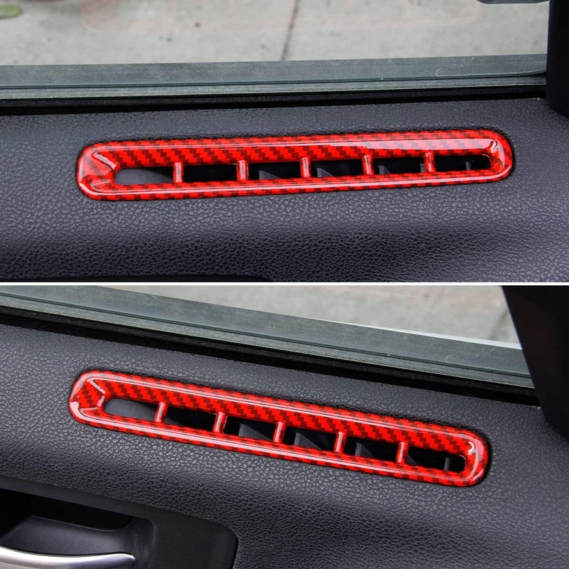 crosselec Door A/c Vent Panel Air Red Carbon Fiber Accessories for Dodge Charger 2011+ - Image 4
