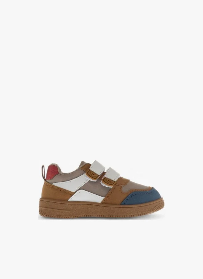 Panelled Sneakers With Hook And Loop Closure
