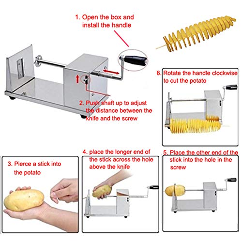 THW® Stainless Steel Potato Spiral Cutter Machine Twister Curly French Fry Tornado Slicer - Image 4