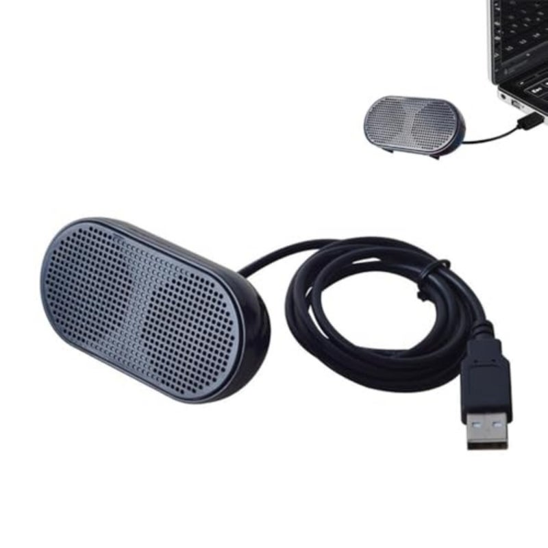 مكبرات صوت للكمبيوتر الشخصي، مكبر صوت صغير للكمبيوتر USB يعمل بالوسائط المتعددة ستيريو لأجهزة الكمبيوتر اللوحية والكمبيوتر المحمول باللون الأسود - Image 1