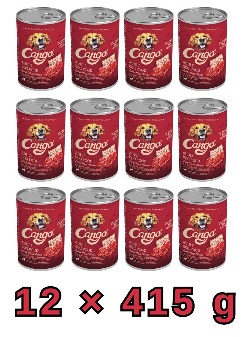 Cango | Wet Dog Food for Adult Dogs Lamb Flavor 415g | Protein Rich Formula for Energy & Vitality | Soft Easy to Digest Meal | Balanced Daily Nutrition for All Adult Dog Breeds - 12 Pcs - Image 1