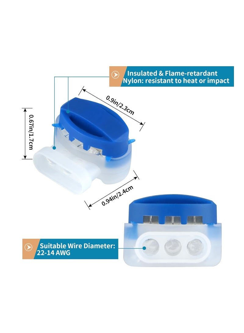 KASTWAVE 30 Pcs Electrical IDC 314-BOX Wire Connectors, Moistureproof 3 Wire Self-Stripping Pigtail Connectors for 22-14 AWG Cables, Robotic Lawn Mowers, Auto Irrigation System - Image 4