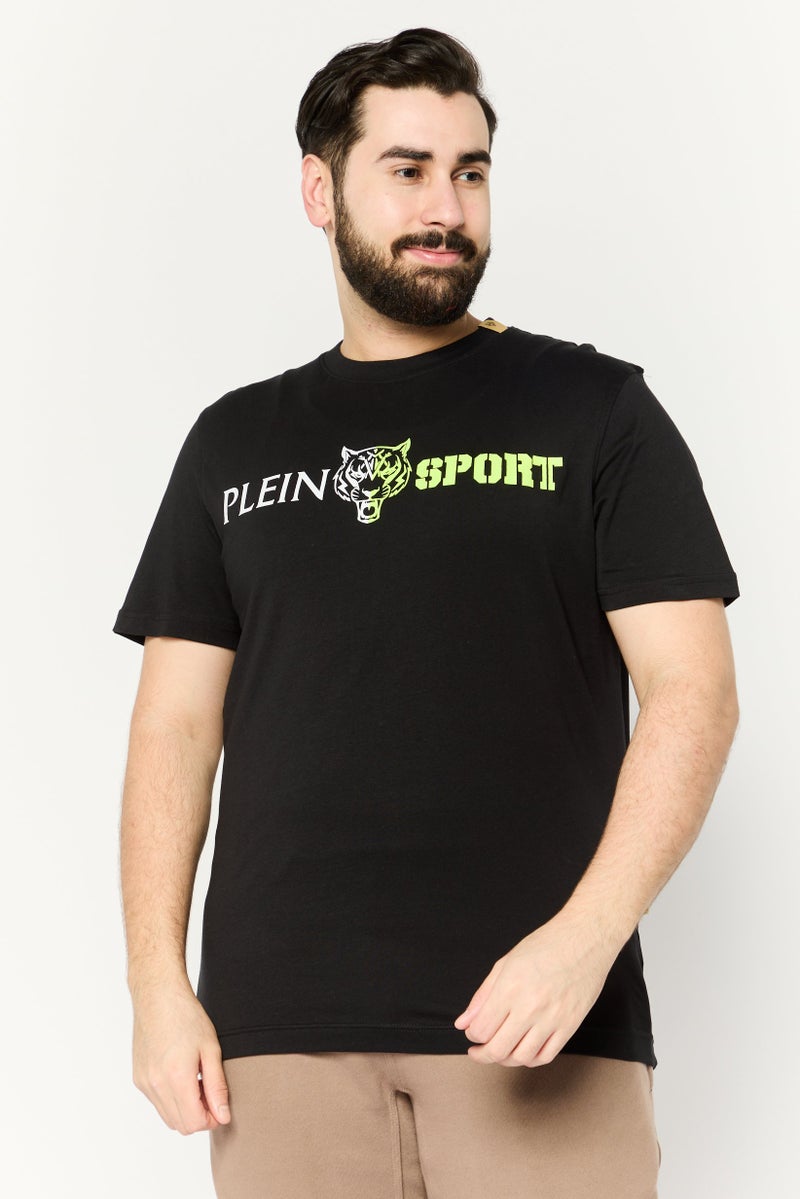 PHILIPP PLEIN Plein Sport Men Sportswear Fit Short Sleeves Outdoor T-Shirt, Black - Image 1