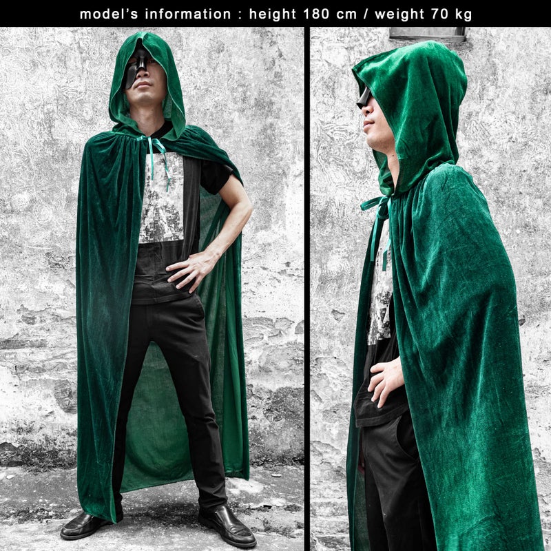 Mayplous Halloween Costumes Kids Cosplay Long Cape Boys Girls Cloak Fancy Dress for Role Play (Dark Green, 100cm / 39") - Image 5