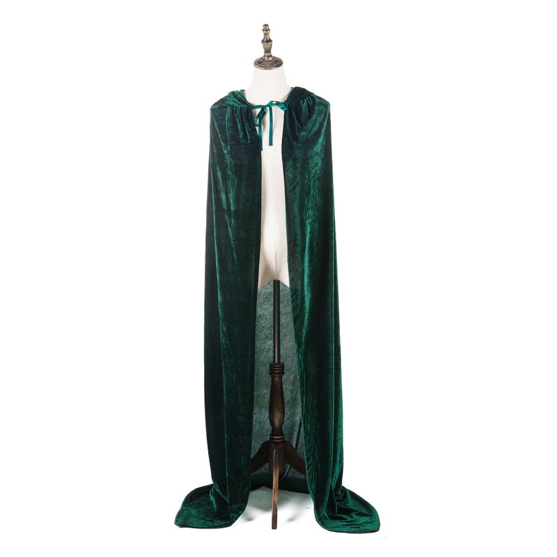 Mayplous Halloween Costumes Kids Cosplay Long Cape Boys Girls Cloak Fancy Dress for Role Play (Dark Green, 100cm / 39") - Image 1