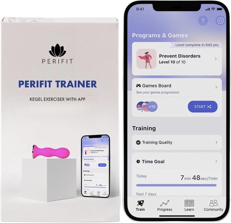 PERIFIT Pelvic Floor Exerciser with App  Kegel Trainer  Strengthen Your Pelvic Floor get Better Bladder Control Stronger Pelvic Support Pink - Image 1