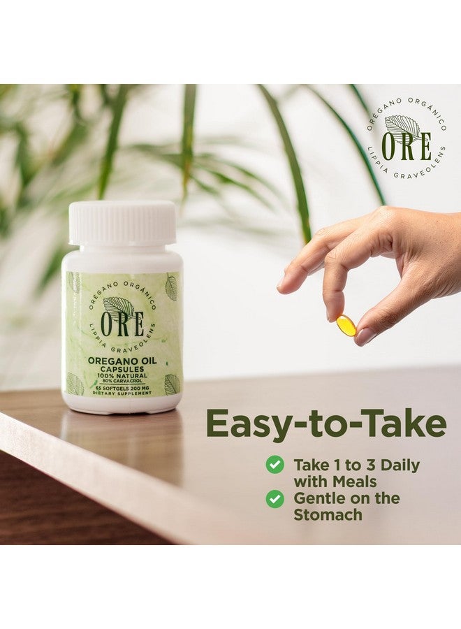ORE زيت الأوريجانو من ORE كبسولات لينة 80% كارفاكرول | أوريجانو مكسيكي بري | دعم مناعي وتنفسي عشبي | مكمل طبيعي | خالي من الكائنات المعدلة وراثيًا، خالي من الغلوتين | 65 كبسولة سهلة البلع - Image 5