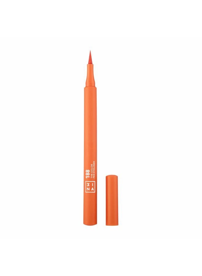 3INA The Color Pen Eyeliner 188 - Ultra Fine Tip 14H Orange Longwear Liquid Liner - Vibrant Colors, Matte, Smudgeproof, Flake Proof Eye Makeup - Cruelty Free, Paraben Free, Vegan Cosmetics - Orange - Image 1