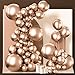 PartyWoo Metallic Rose Gold Balloons 140pcs Different Sizes of 18 12 10 5 Inch Chrome Champagne Gold Balloon Arch Kit for Birthday Anniversary Bridgerton Floral Party Decorations Rose GoldG112 - Image 2