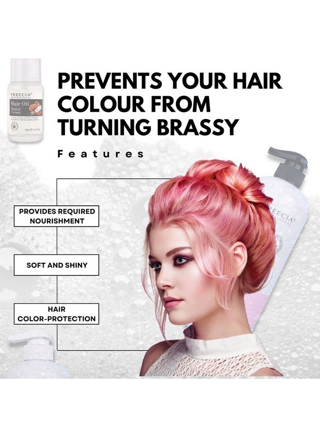 freecia ® Professional Chamomile Color Treated Shampoo, Conditioner With Tropical Hair Serum| Best Shampoo Conditioner| Serum For Dry Frizzy Hair | Brings Shine | Smoothness | Unisex | 300Ml X 2 + 50Ml - Image 2