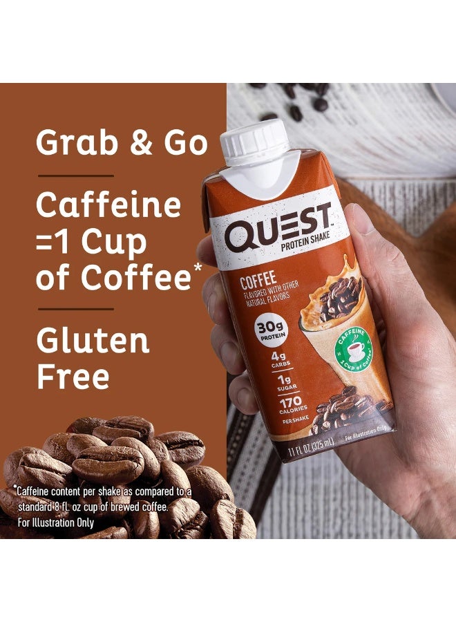 ميلك شيك بروتين كويست بنكهة القهوة، عبوة من 12 قطعة، 325 مل - Image 4