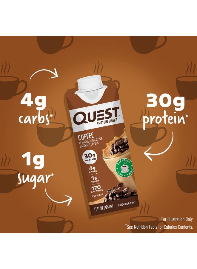 ميلك شيك بروتين كويست بنكهة القهوة، عبوة من 12 قطعة، 325 مل - Image 5