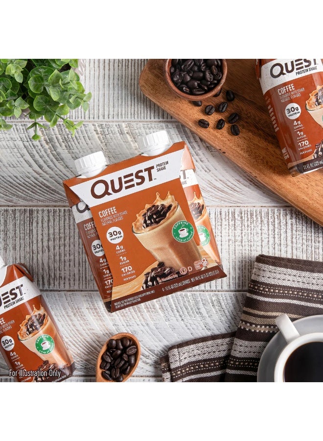 ميلك شيك بروتين كويست بنكهة القهوة، عبوة من 12 قطعة، 325 مل - Image 3