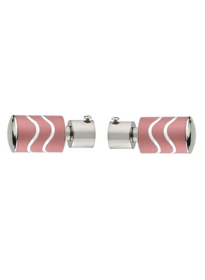GLOXY Stainless Steel Brackets Parda Holder with Support 1 Inch Curtains Rod Pocket Finials Designer Door and Window Curtain Holders and Rod Support Fittings (Pink 4 Pair Set) - Image 3