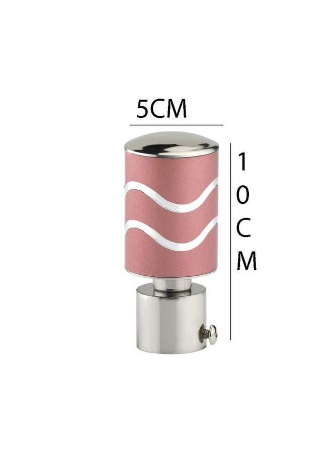 GLOXY Stainless Steel Brackets Parda Holder with Support 1 Inch Curtains Rod Pocket Finials Designer Door and Window Curtain Holders and Rod Support Fittings (Pink 4 Pair Set) - Image 2