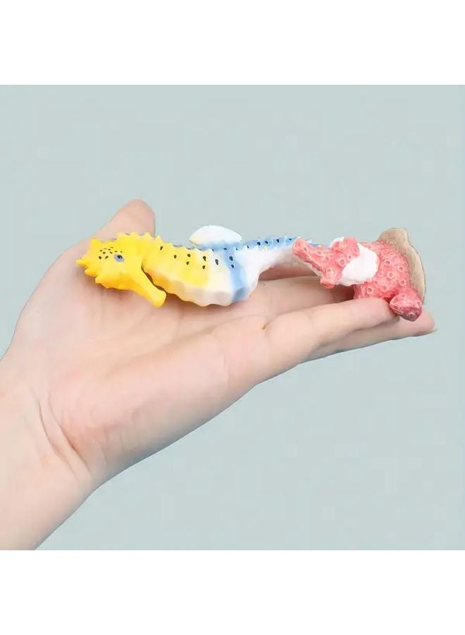 Polychrome Resin Seahorse Aquarium Decoration Realistic Marine Animal Fish Tank Ornament - Image 1