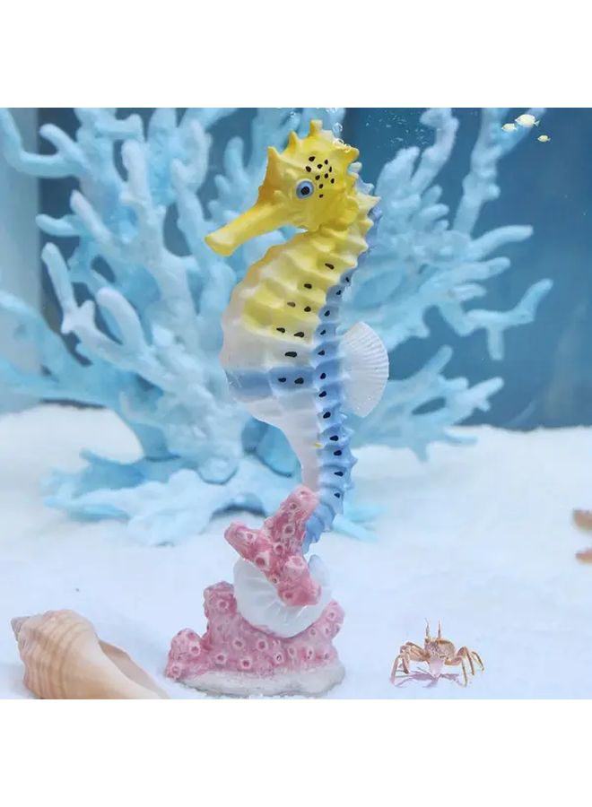 Polychrome Resin Seahorse Aquarium Decoration Realistic Marine Animal Fish Tank Ornament - Image 2