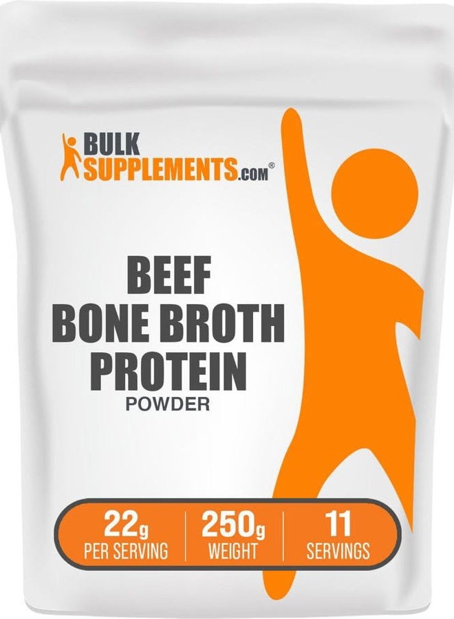 BulkSupplements مسحوق بروتين مرق عظام البقر من BULKSUPPLEMENTS.COM - 18 جرام من البروتين - 22 جرام لكل حصة، 11 حصة - 250 جرام - Image 1