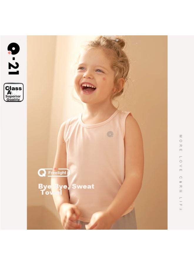 Q21 Tencel Moisture-wicking Children's Undershirt Vest, Antibacterial Summer Class A Sleeveless Top For Boys And Girls, Baby Size 140cm
