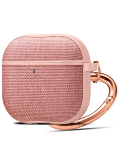 Spigen Urban Fit Airpods 4 Case (2024) 4th Gen Premium Fabric Protective Shockproof Cover with Carabiner - Rose Gold  - Image 1