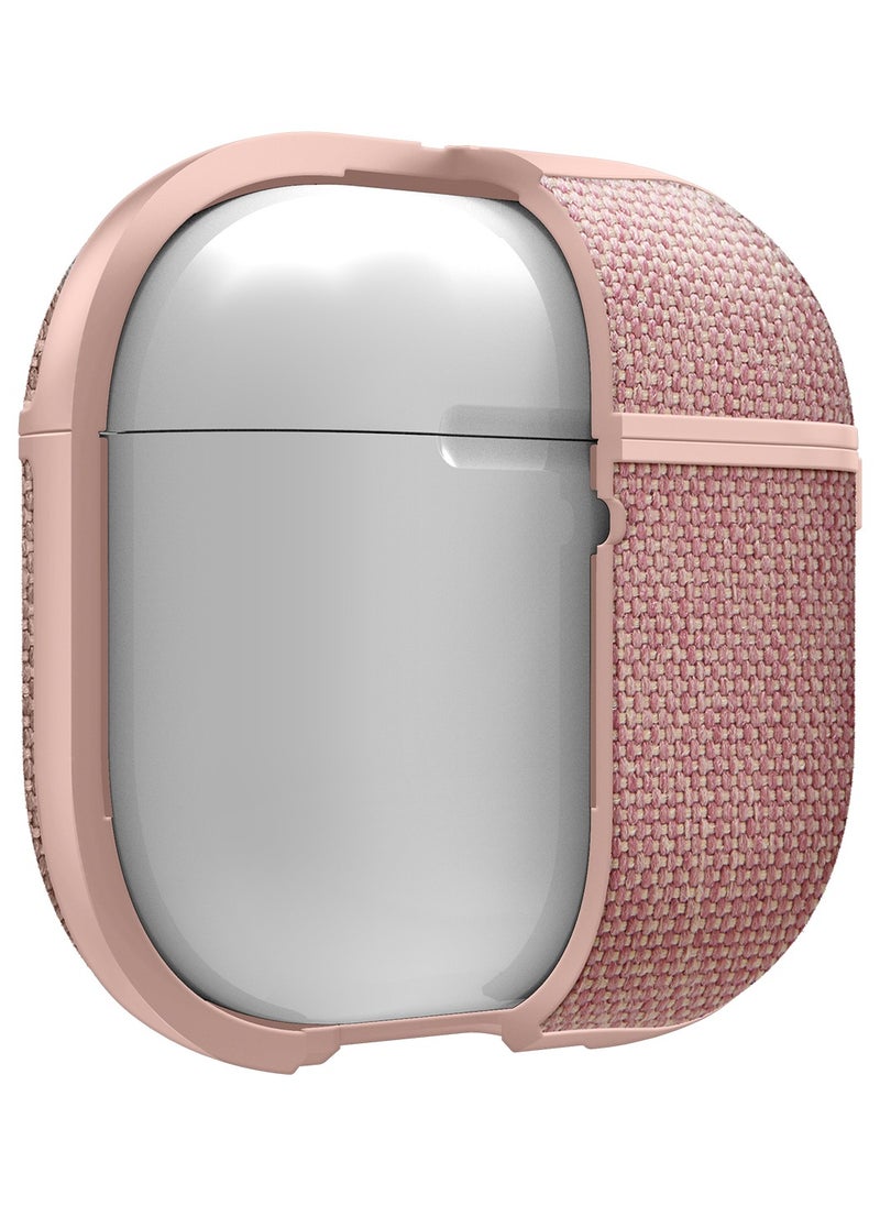 Spigen - Urban Fit Airpods 4 Case (2024) 4th Gen Premium Fabric Protective Shockproof Cover with Carabiner - Rose Gold - Image 1
