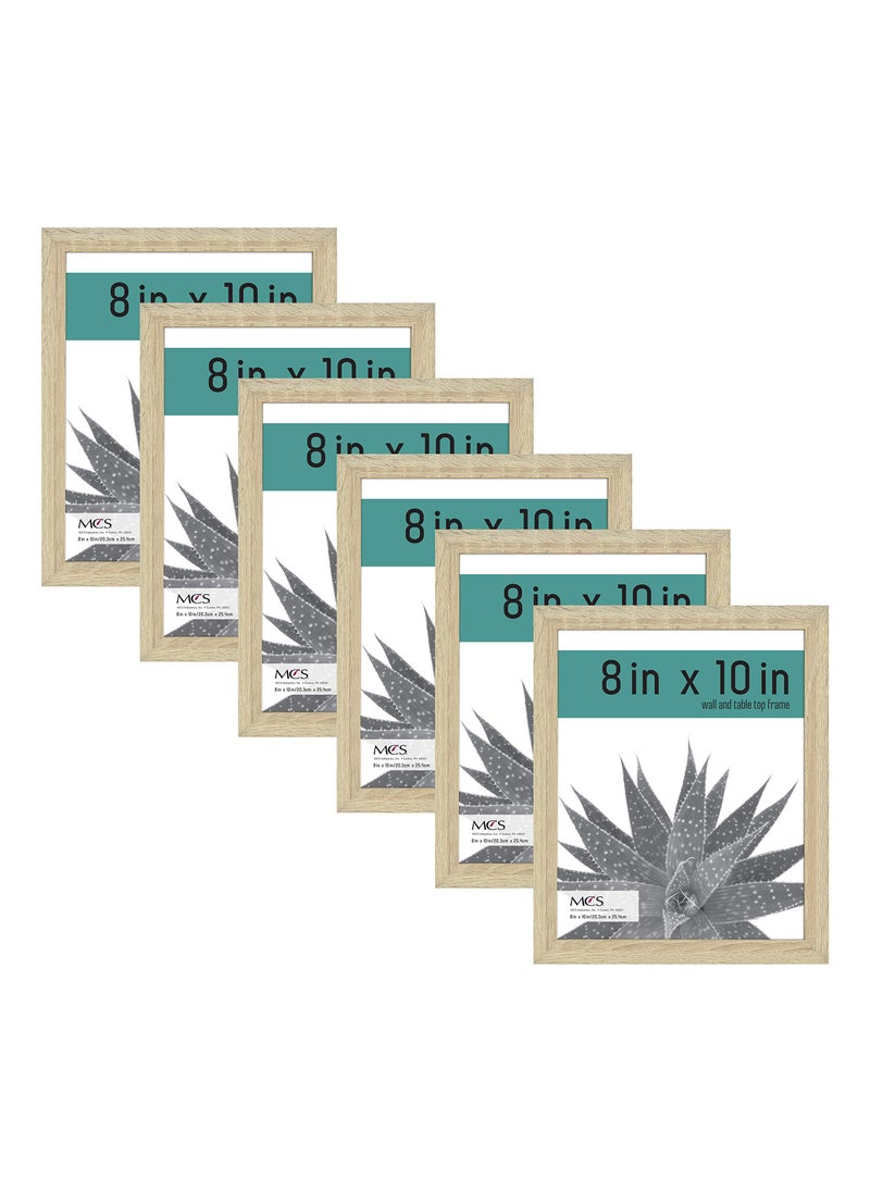 MCS MCS Gallery Essential Picture Frames  Photo Gallery Wall Frame Set  Natural Woodgrain  8 x 10 Inch  6-Pack  - Image 1