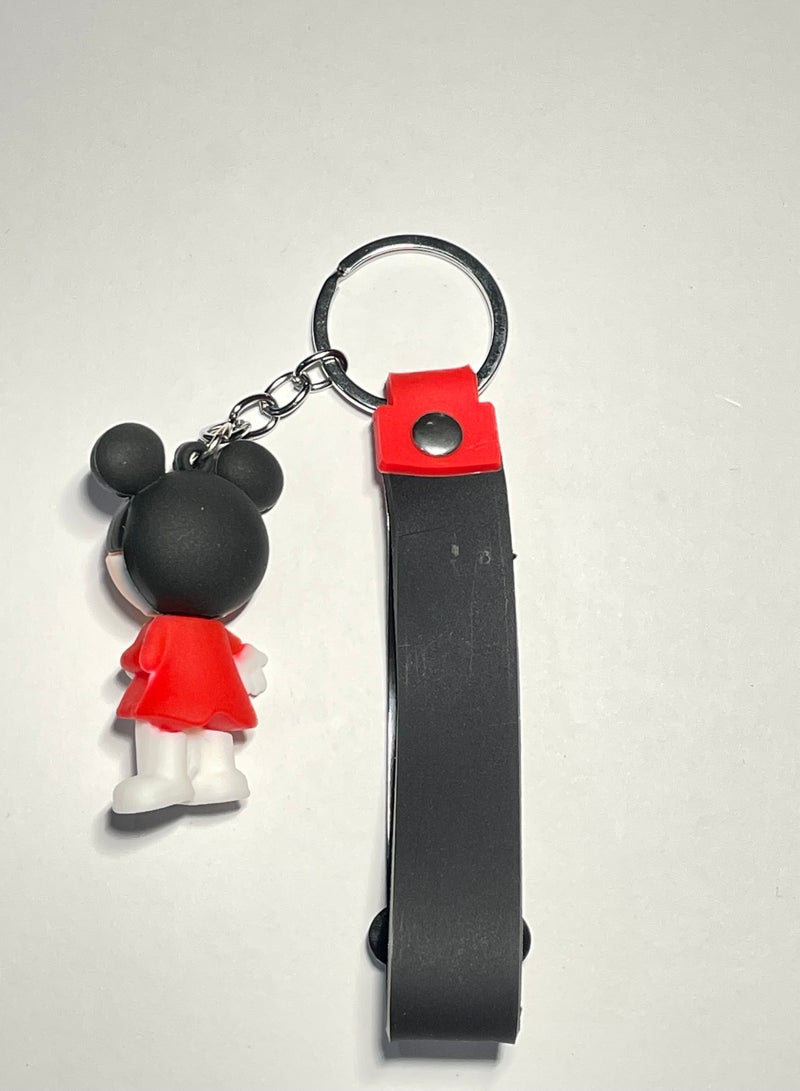 Anime keychain with ribbonDistinguished Cartoon Keychain Cute Accessory Disney Anime Mickey Mouse Keychain With Ribbon Fits Car Purse Bag Cute Creative Gift - Image 3