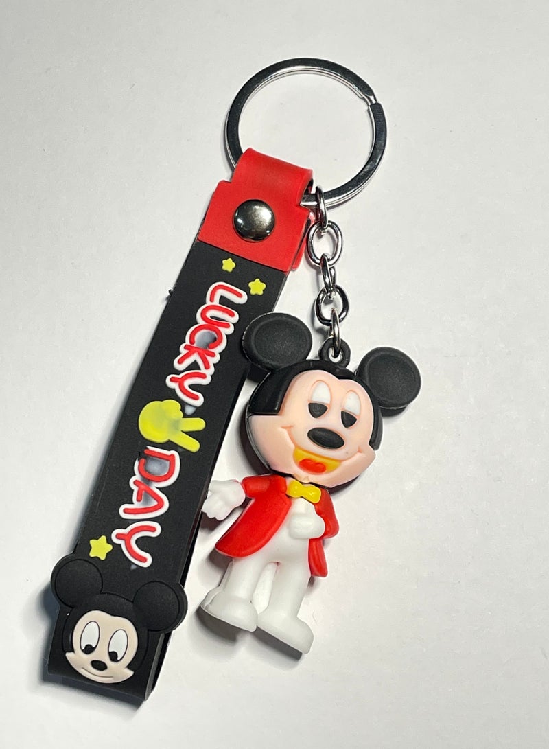 Anime keychain with ribbonDistinguished Cartoon Keychain Cute Accessory Disney Anime Mickey Mouse Keychain With Ribbon Fits Car Purse Bag Cute Creative Gift - Image 2