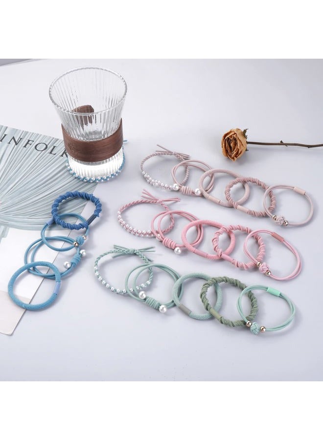 Yolev 20 قطعة أساور شعر بوهيمية، أساور مرنة لذيل الحصان، أساور شعر لطيفة، حوامل شعر بدون ضرر، أساور شعر للنساء/الفتيات - Image 2