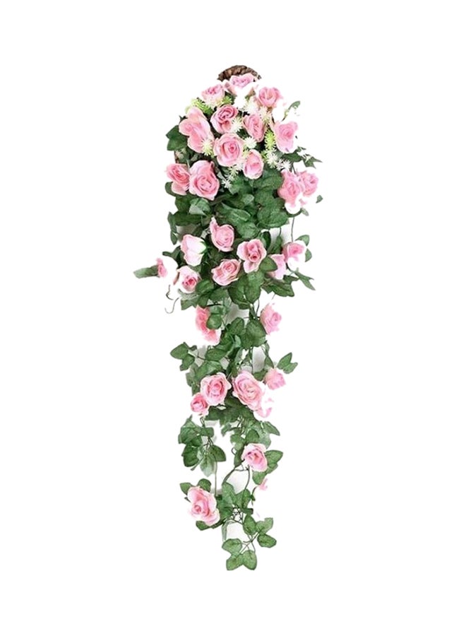 Loquat Artificial Decoration Tree Wall Hanging Green/Pink 90x30x20cm 