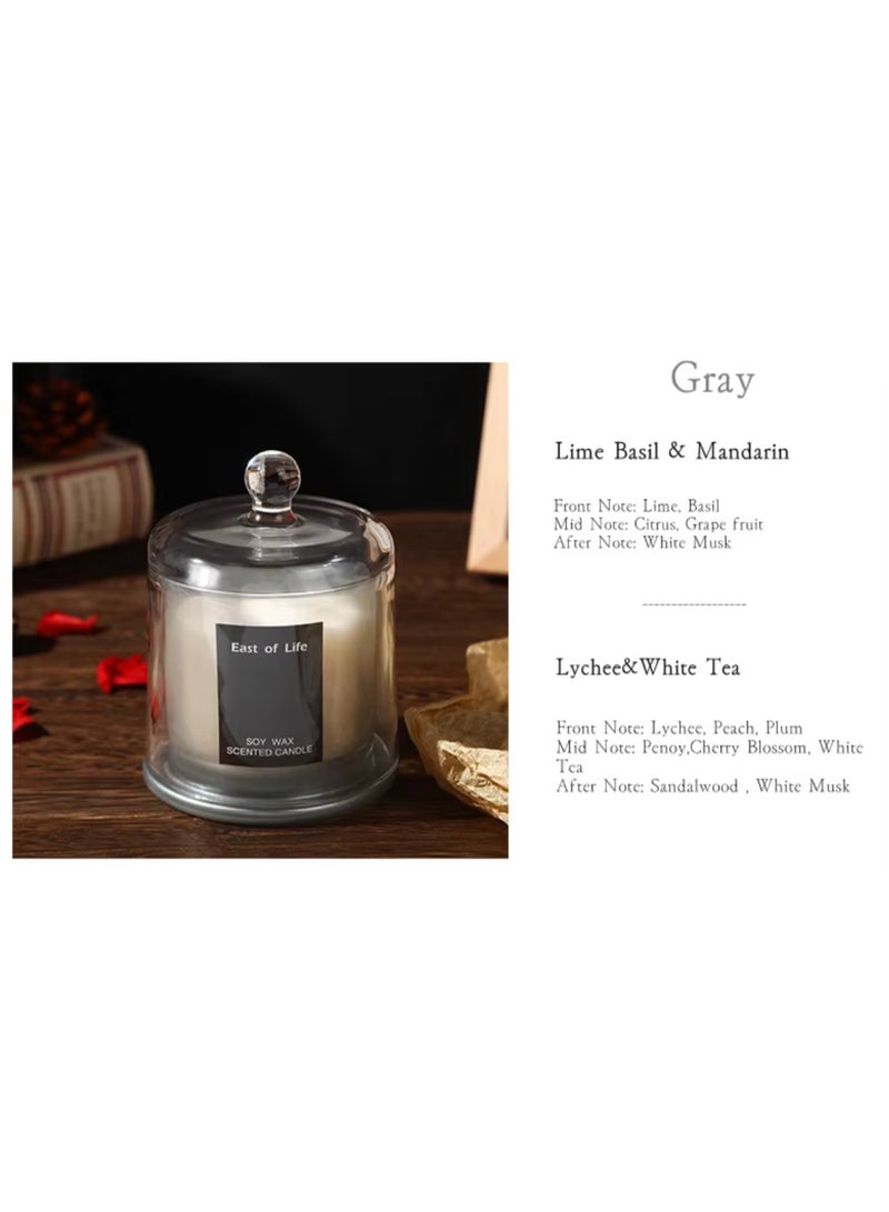 Scented Candle Cup in Glass Cup with Lid Large Size, Soy Wax Candle Perfect Gift for Home Decor Fashion - 150g (Lime Basil & Mandarin) - Image 3