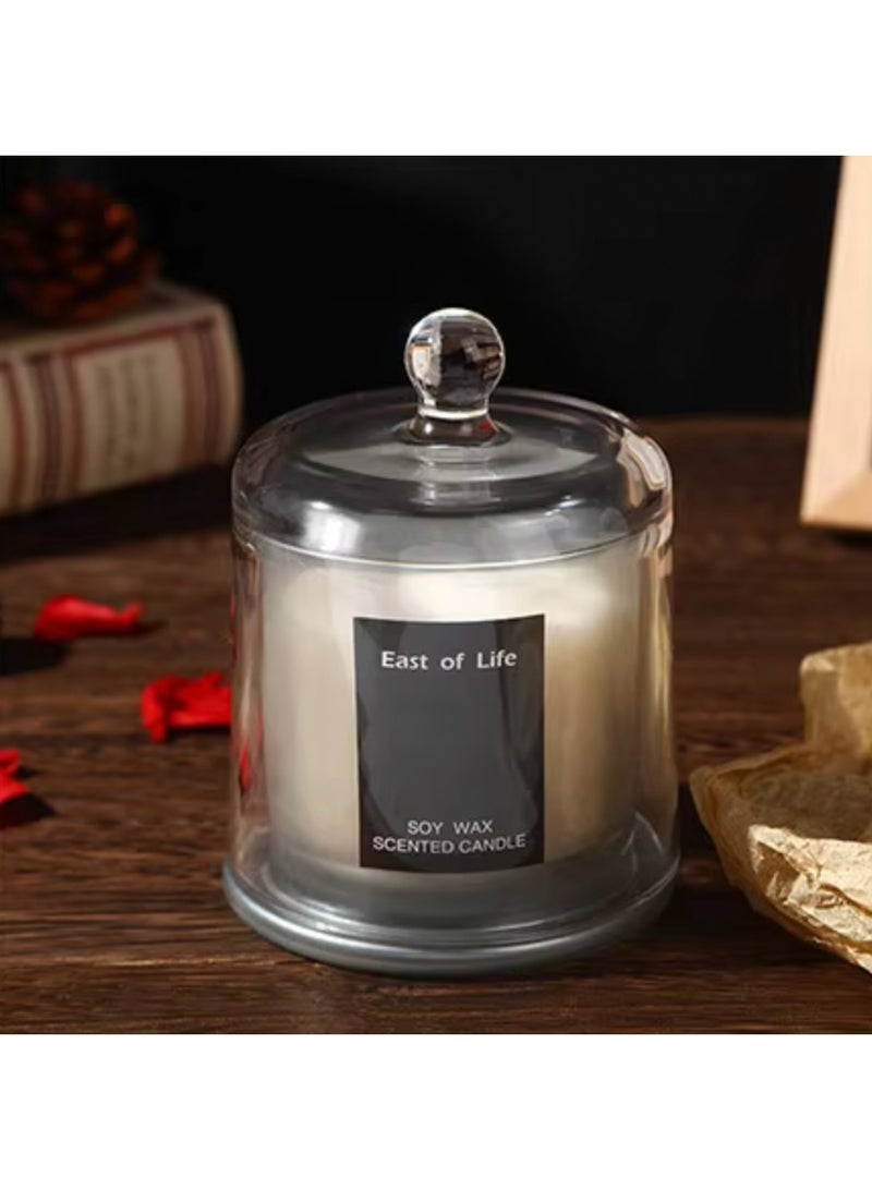 Scented Candle Cup in Glass Cup with Lid Large Size, Soy Wax Candle Perfect Gift for Home Decor Fashion - 150g (Lime Basil & Mandarin) - Image 1