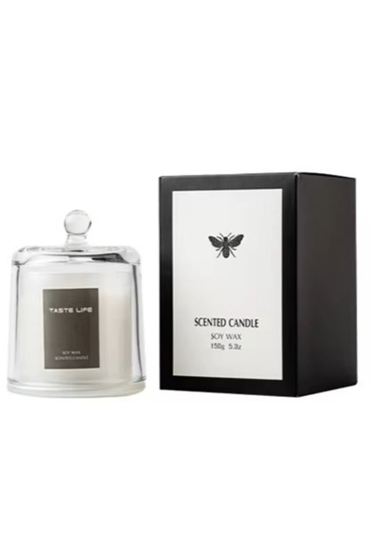 Scented Candle Cup in Glass Cup with Lid Large Size, Soy Wax Candle Perfect Gift for Home Decor Fashion - 150g (Lime Basil & Mandarin) - Image 2