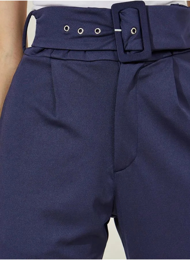 ستايلي High Rise Ankle Length Belted Pants
