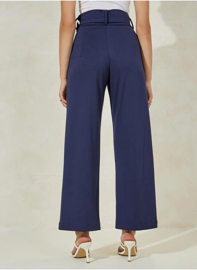 ستايلي High Rise Ankle Length Belted Pants